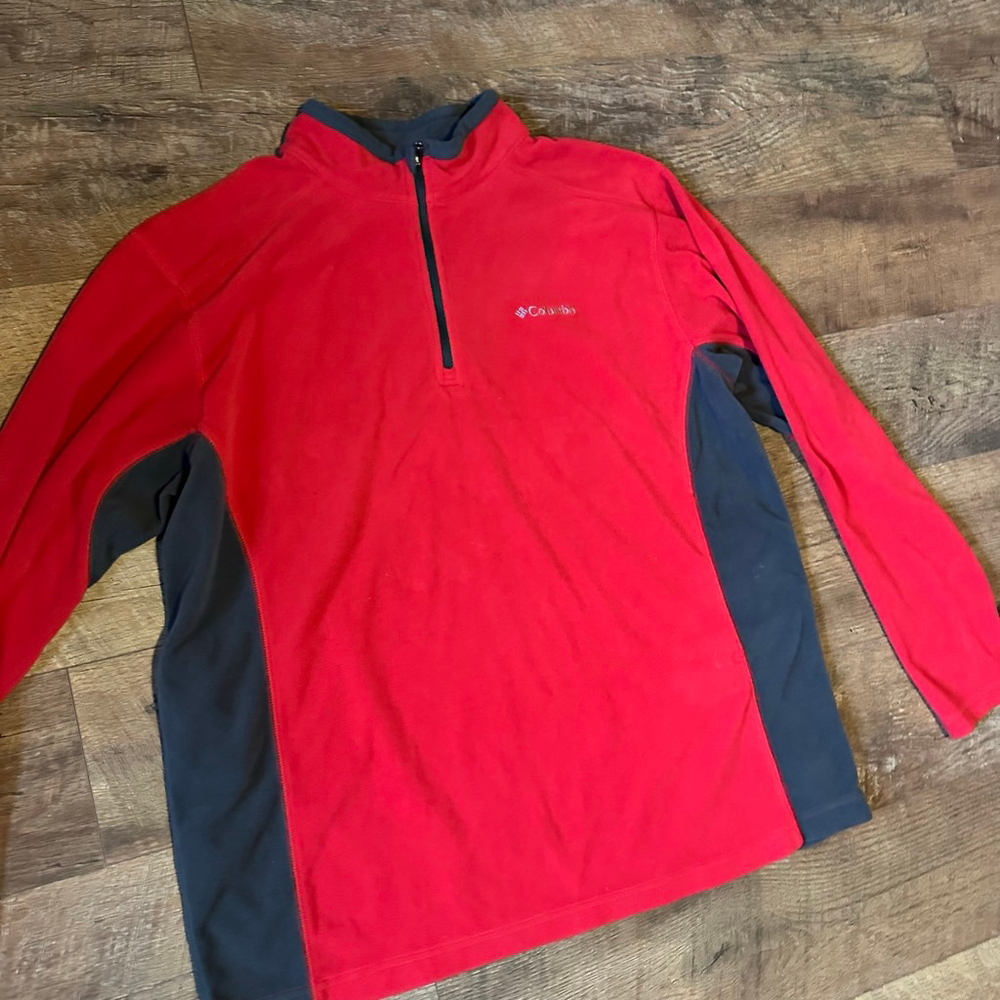 Men's Columbia Red & Gray Zip Up Sweater XL